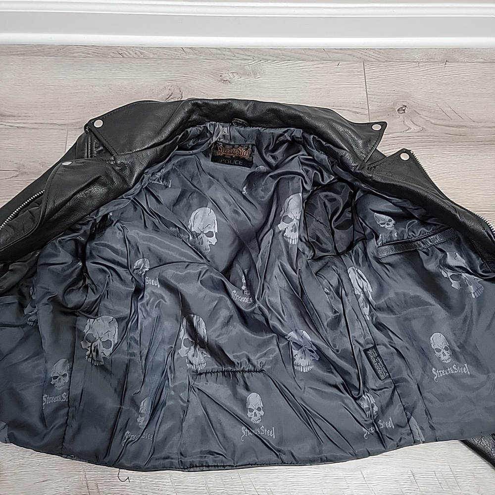Street & Steel POLICE Motorcycle Jacket 40 & pants Chaps M Excellent condition - Picture 4 of 16